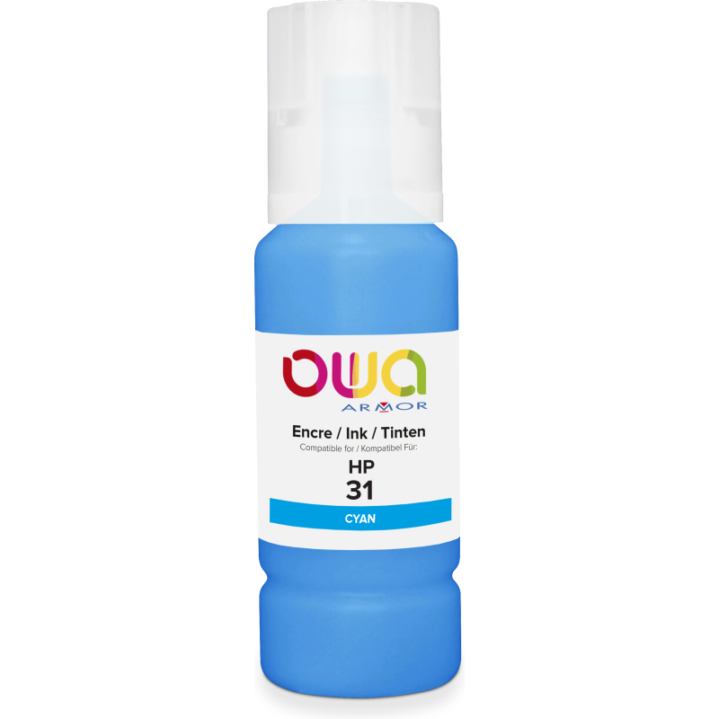 Bouteille d'encre compatible OWA - standard - Cyan - pour HP 31