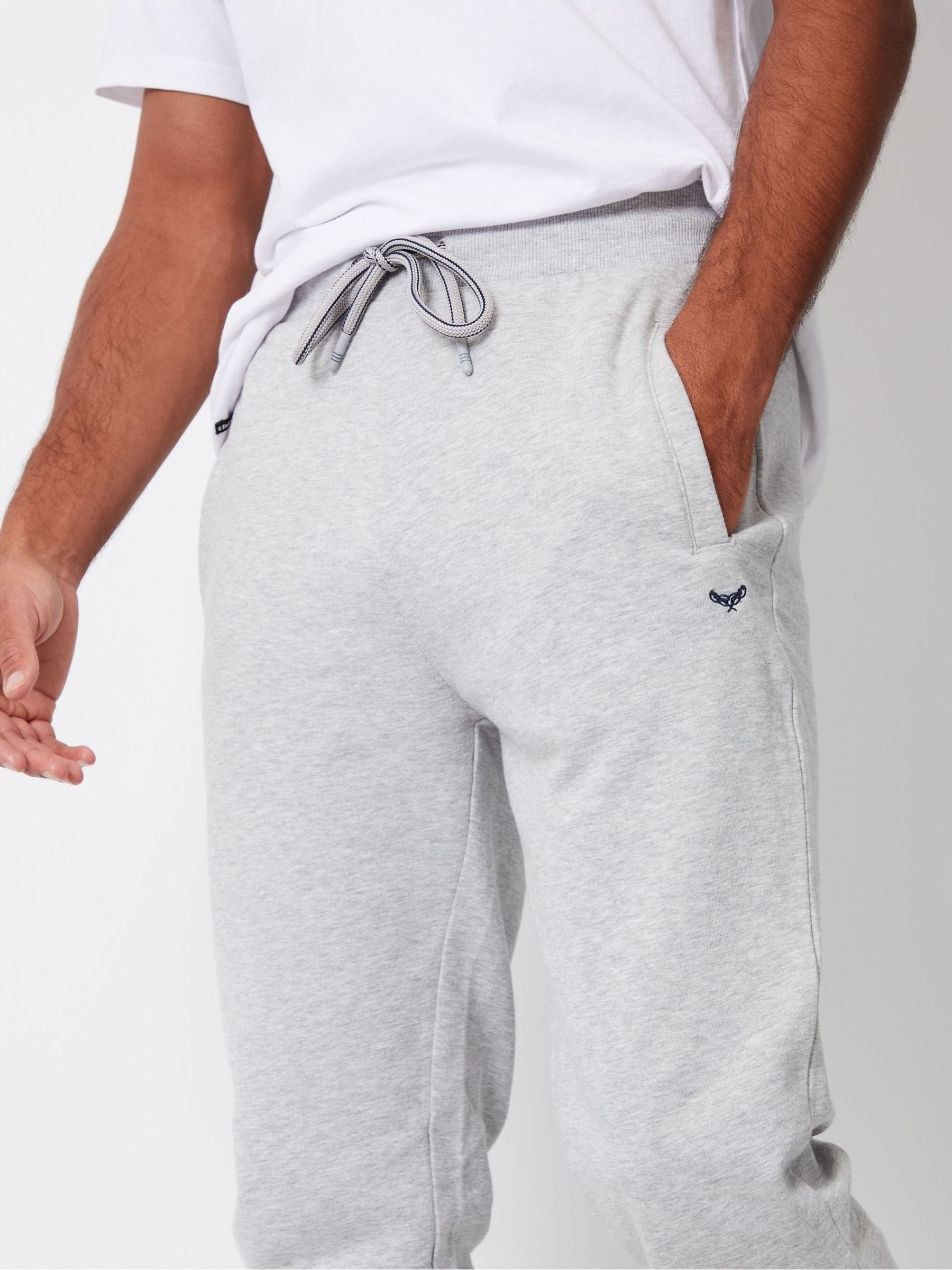Lichtgrijs - Threadbare - Katoenen Blend joggingbroek