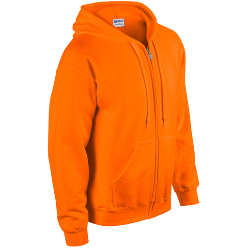 Moletom com zíper Gildan masculino, estilo misto, ideal para esportes e academia (laranja)