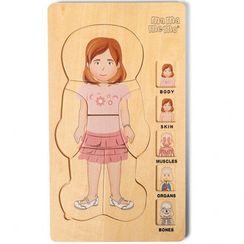 Mama memo vijf lagen puzzel lichaam meisje - 4x7 st