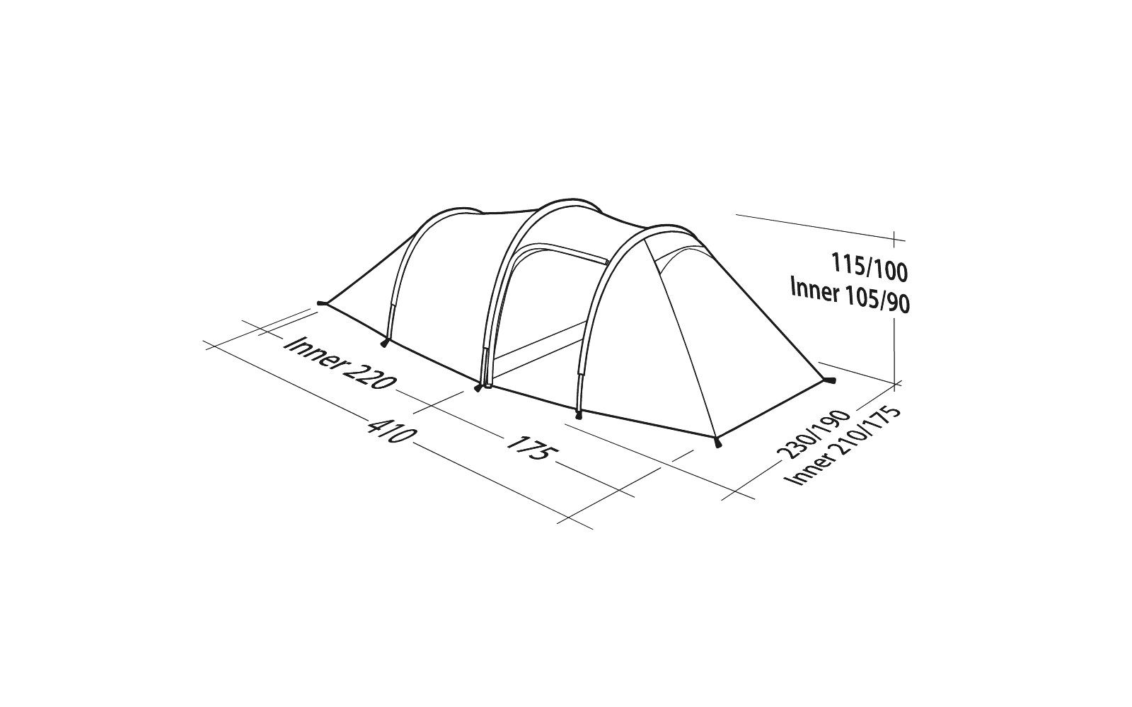 Robens Pioneer 2EX Tunnelzelt blau für 2 Personen