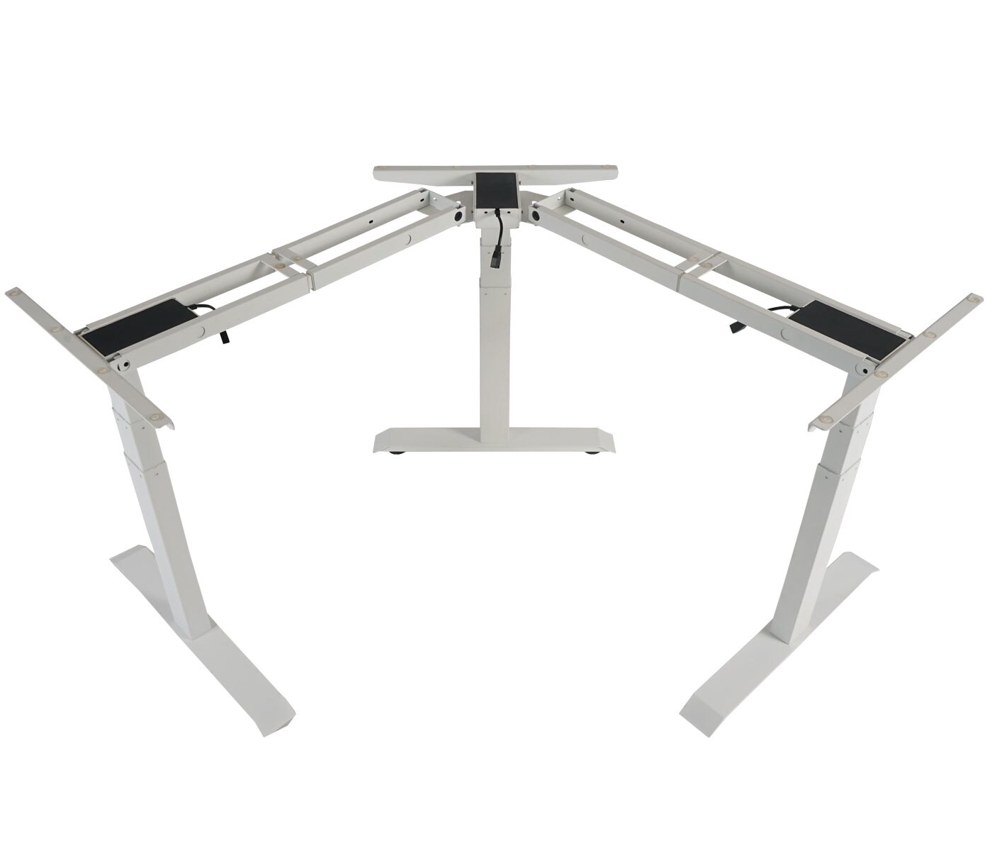 3in1 Gestell MCW-D40, variables Tischgestell, elektrisch höhenverstellbar Memory 47kg ~ weiß