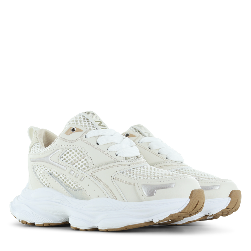 Shoesme beige-gouden sneaker Microleer | Meisjes schoenen