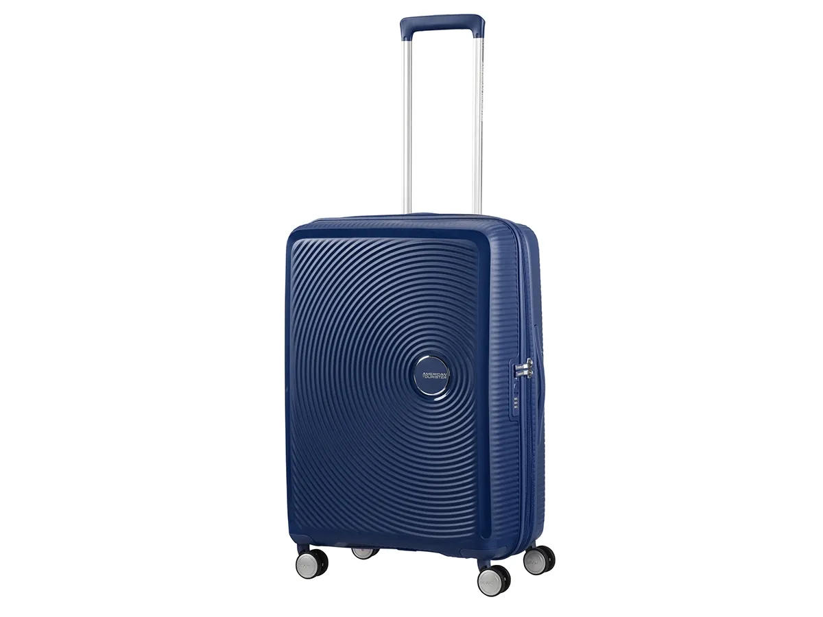 American Tourister Soundbox Spinner Expandable - Spinner 67 cm - hardside - polypropylen - midnatsmarineblå