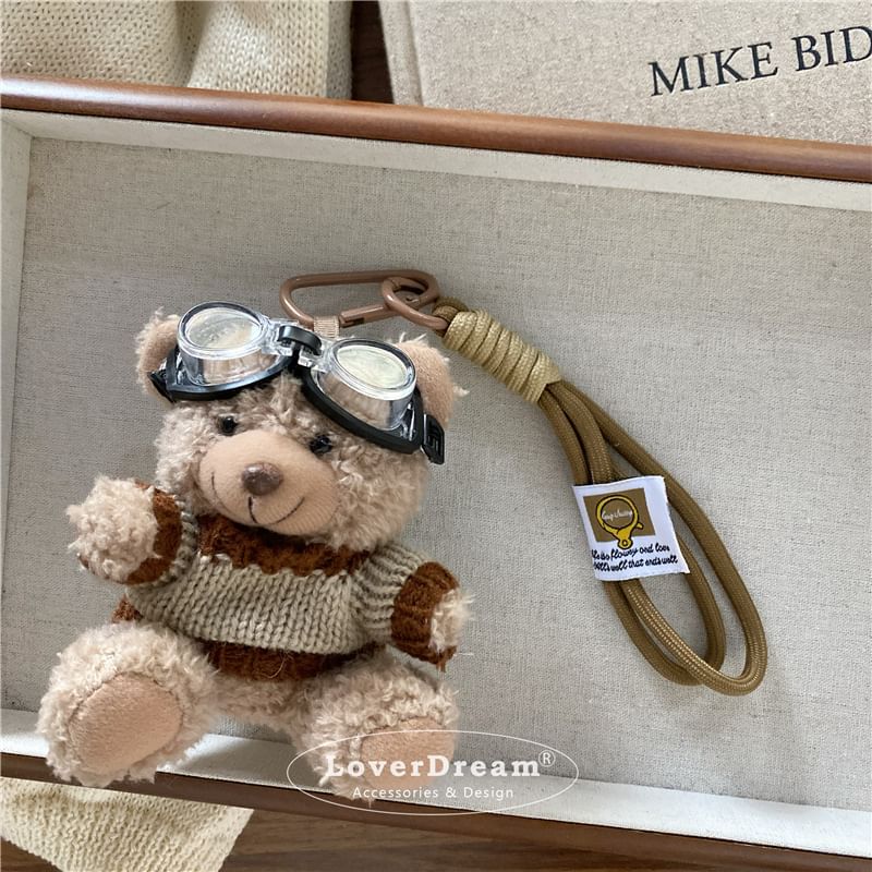BeDaisy - Pilot Bear Chenille Tashanger Sleutelhanger