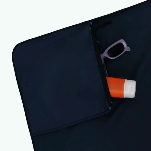 Fontainebleau - Serviette microfibre rectangulaire bleu