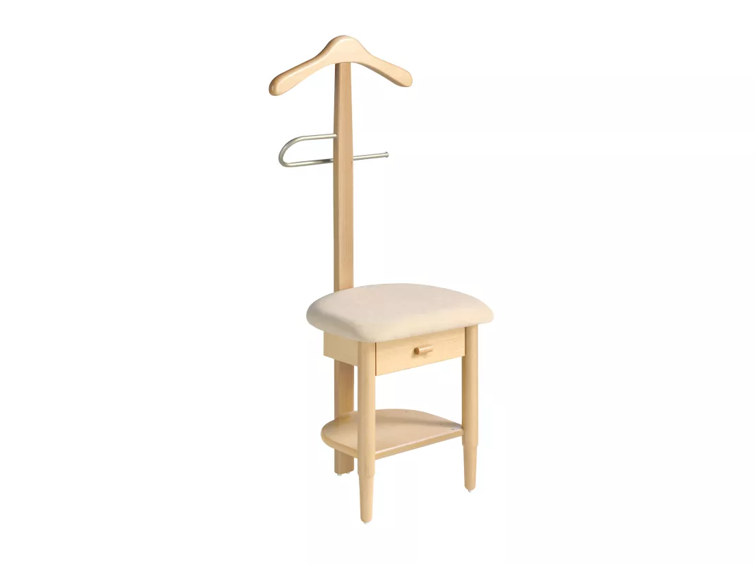 Valet de nuit - H115cm x L45cm x P41cm - hêtre massif naturel - Stanza