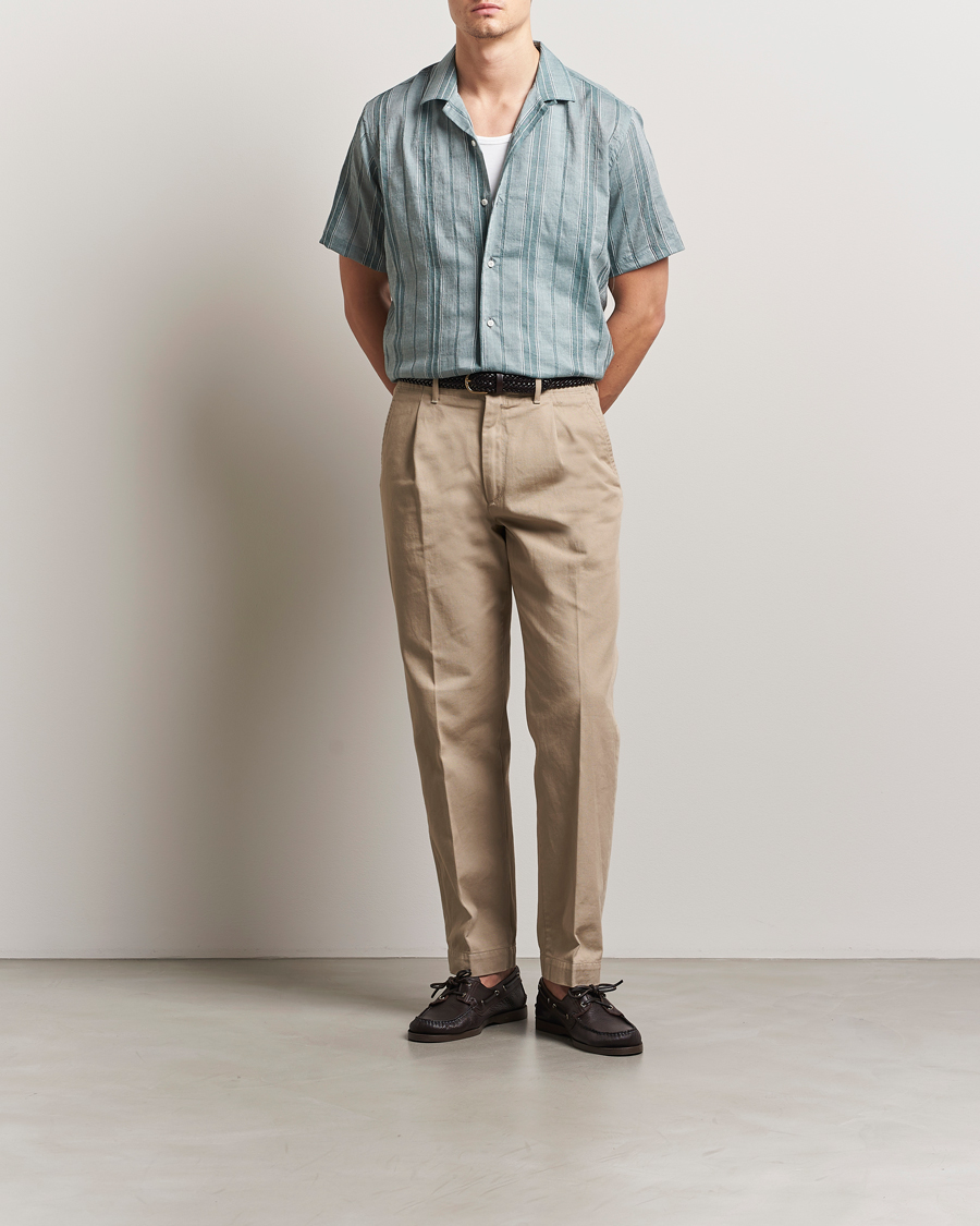 Gitman Vintage Japanese Dobby Camp Shirt Green