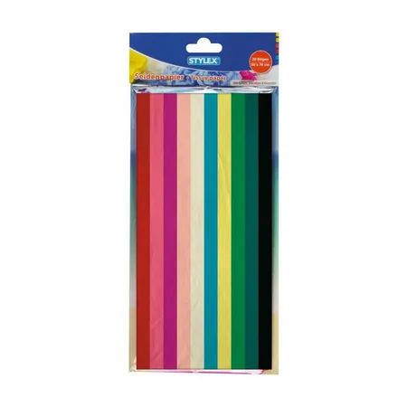 Stylex Seidenpapier bunt, 20 Stück in 10 verschiedenen Farben, 50 x 70 cm
