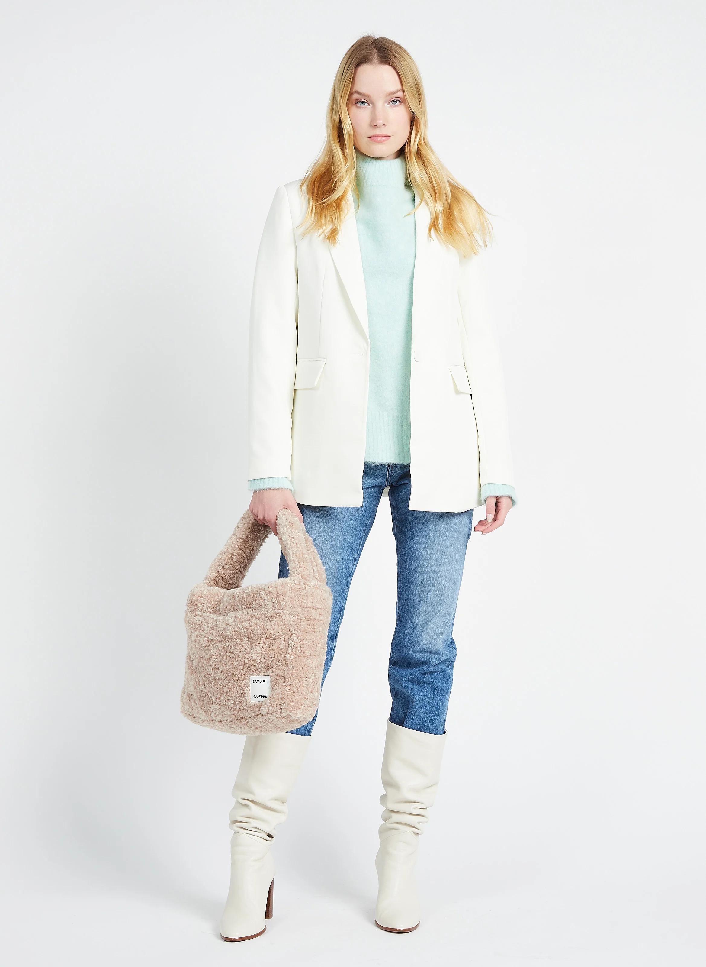 Gabrielle - Sac à main en fourrure fausse| Beige