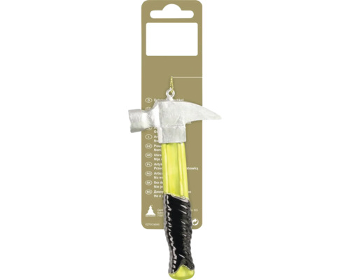 Kerstdecoratie hanger hamer glas groen
