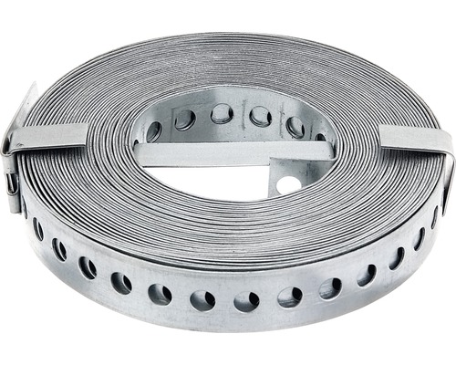Geperforeerde en montagetape 20 mm, rol van 10 m, verzinkt