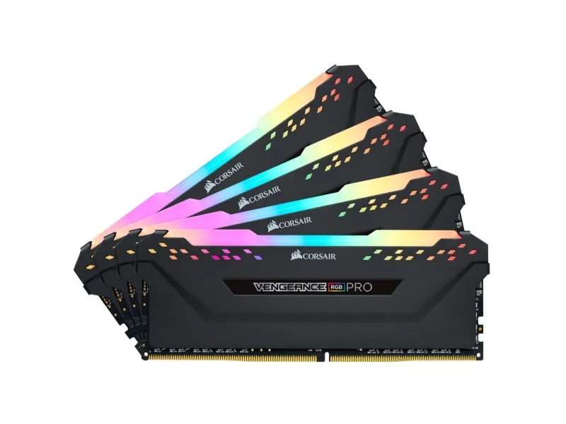 CORSAIR Vengeance RGB PRO - DDR4 - sæt - 32 GB: 4 x 8 GB - DIMM 288-PIN - 3200 MHz / PC4-25600 - CL14 - 1.35 V - ikke bufferet - ikke-ECC - sort
