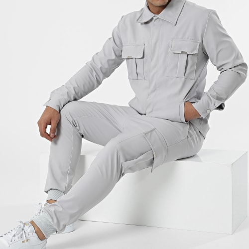 Ensemble Veste Et Pantalon Jogging LL254 Gris
