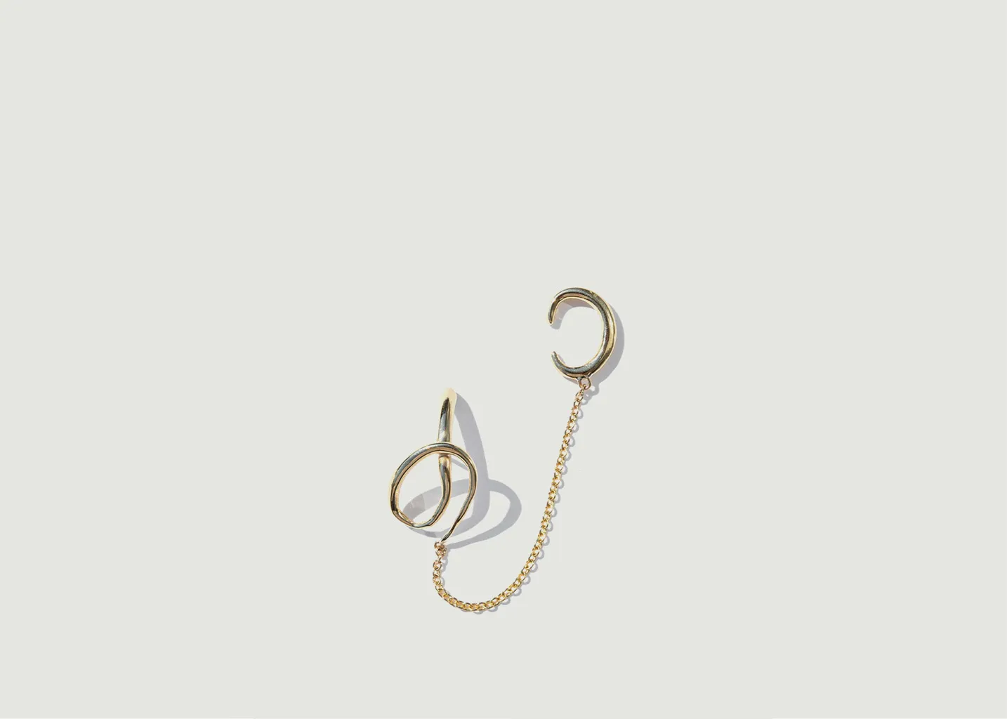 Boucle d'oreille avec earcuff plaqué or Cobra FARIS