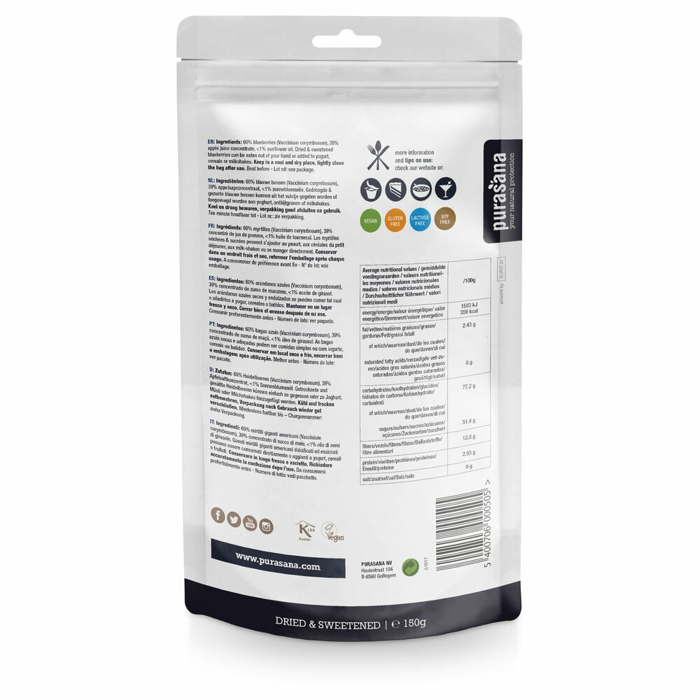 Purasana Blauwe Bessen Conventioneel 150 gr