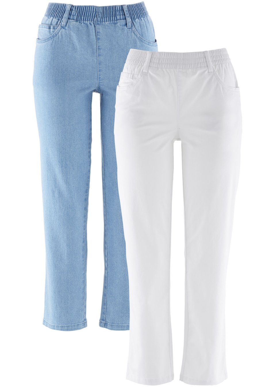 Lot de 2 pantalons 7/8 confort stretch avec taille confortable
