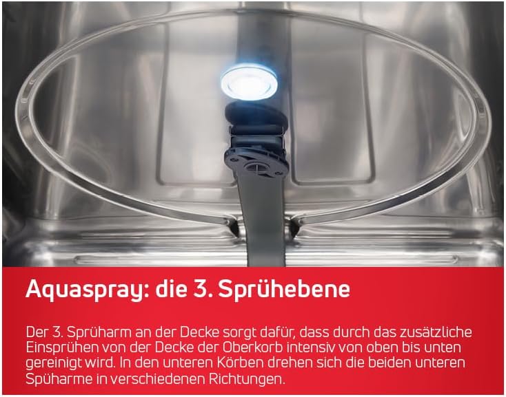 Amica EGSP 14895-1 E Einbau-Geschirrspüler / teilintegrierte Spülmaschine mit Edelstahlblende (ohne Möbelfront) / 45cm Breite / 10 Maßgedecke / 6 Programme / Aquastopp / Besteckschublade