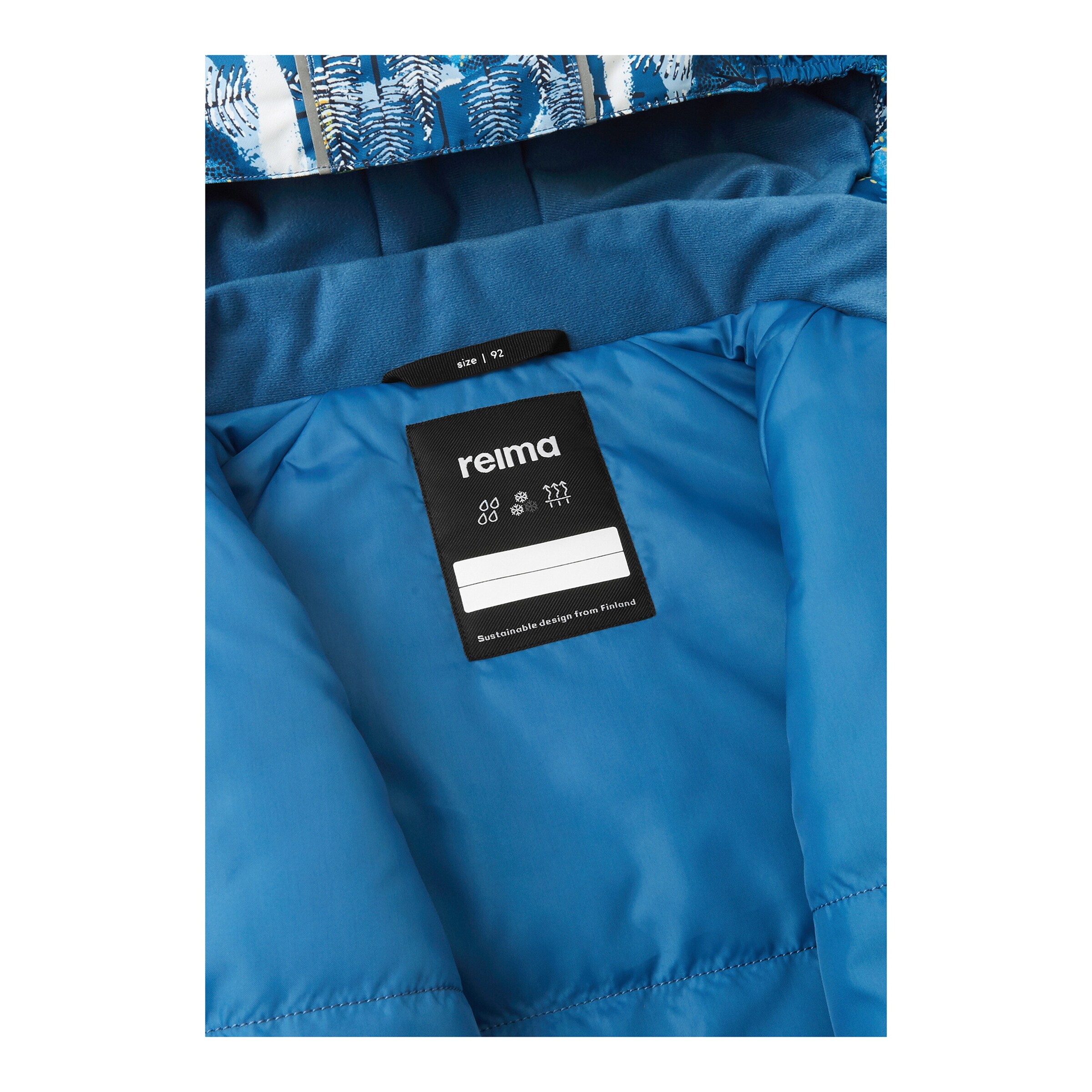Reima Winterjacke mit Kapuze Wald blau/gelb
