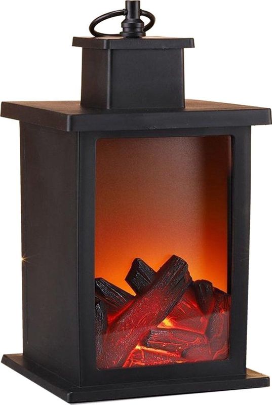 Sfeerhaarden - LED Lantaarn - Zwart - ABS en Glas - Inclusief Timer