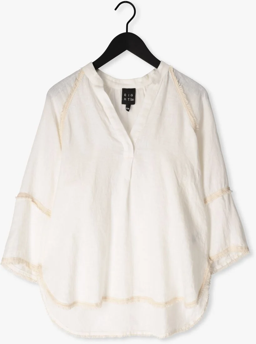 ACCESS witte access blouse blouse with v and fringes