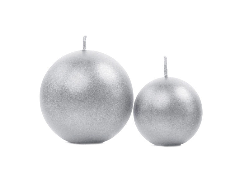 Bolkaarsen Zilver Metallic 8cm 6st