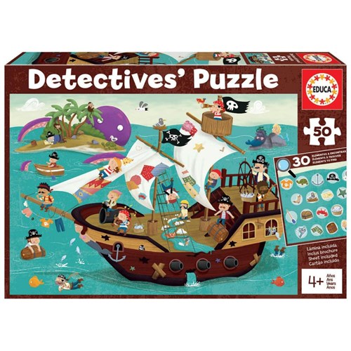 50pcs detective puzzle bateau pirate