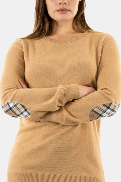 pull hiver barbour pendle crew knit beige