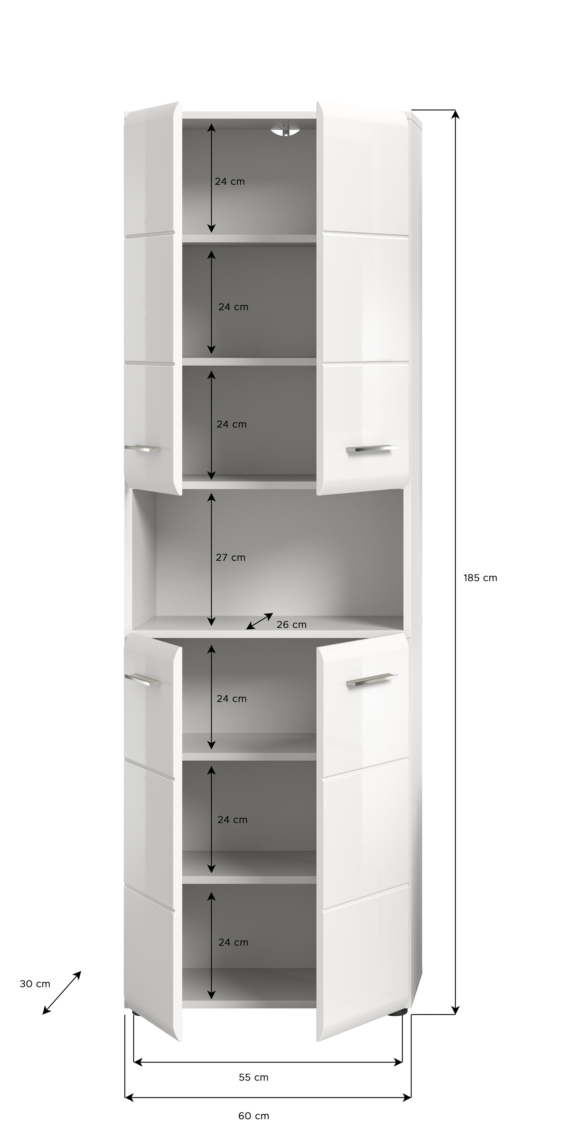 Bad-Hochschrank LOGAN weiß