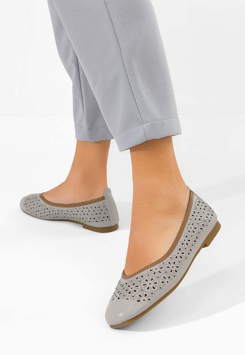 Ballerines en cuir gris Verioma