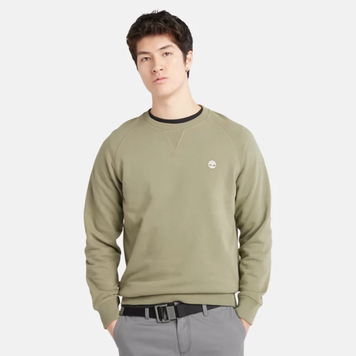Sweat à col rond et envers bouclé Exeter pour homme en vert