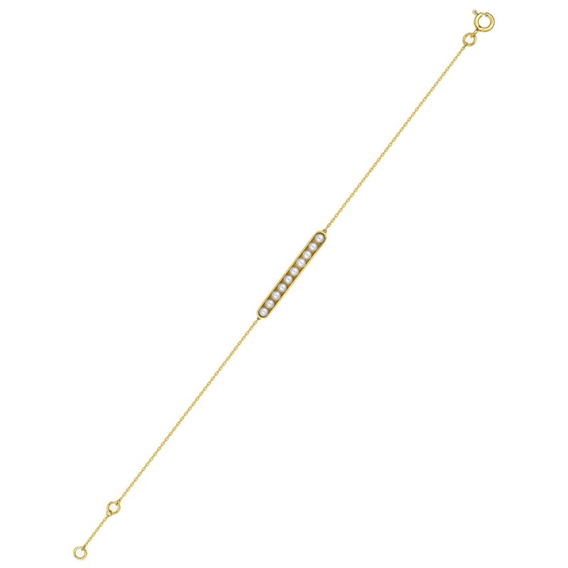 Bracelet Femme - perle - Or 18 Carats - Longueur : 18 cm