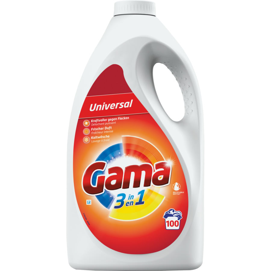 Gama 3 in 1 Universal Flüssigwaschmittel 2 x 65 Waschgänge
