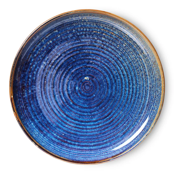 HKliving - Chef Ceramics Teller, Ø 26 cm, rustic blue
