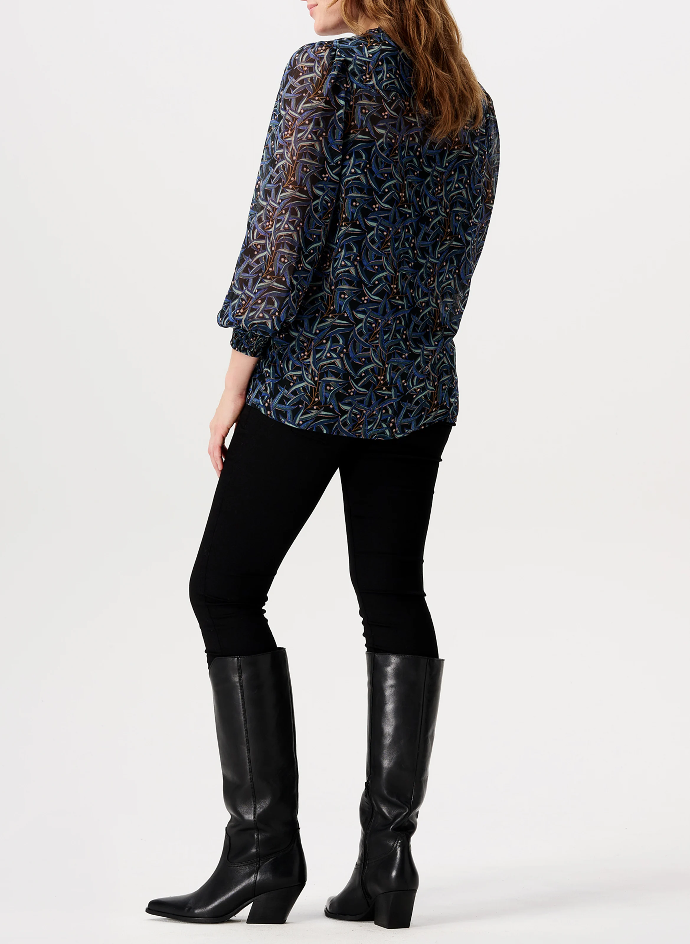 FOGGIA - Blouse col tunisien de grossesse | Noir
