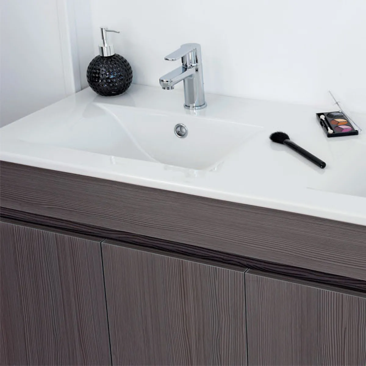 Dansmamaison Ensemble meuble double vasque 120 cm - Marron