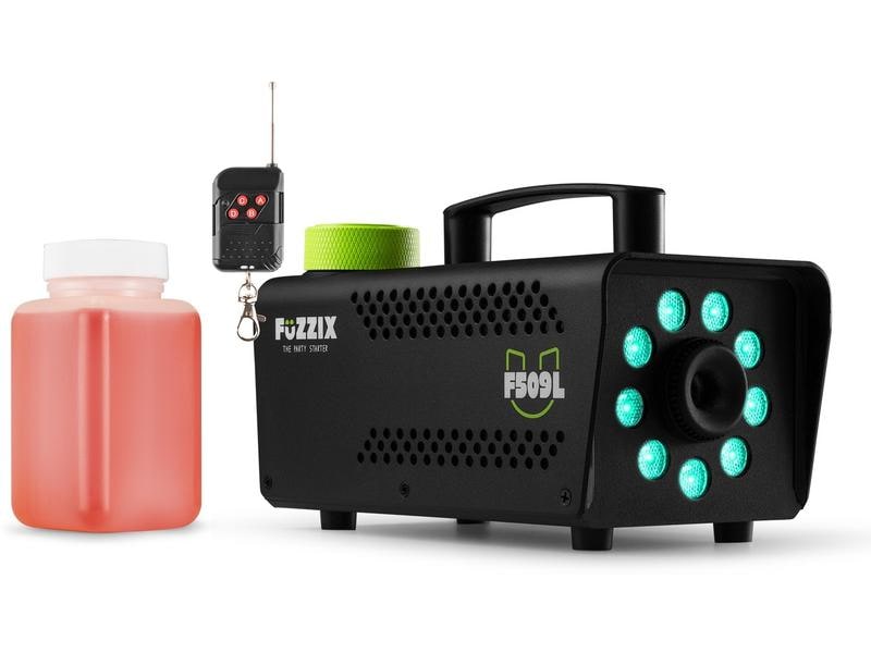 Fuzzix Nebelmaschine F509L Party-Nebelmaschine mit 9x RGB-LEDs