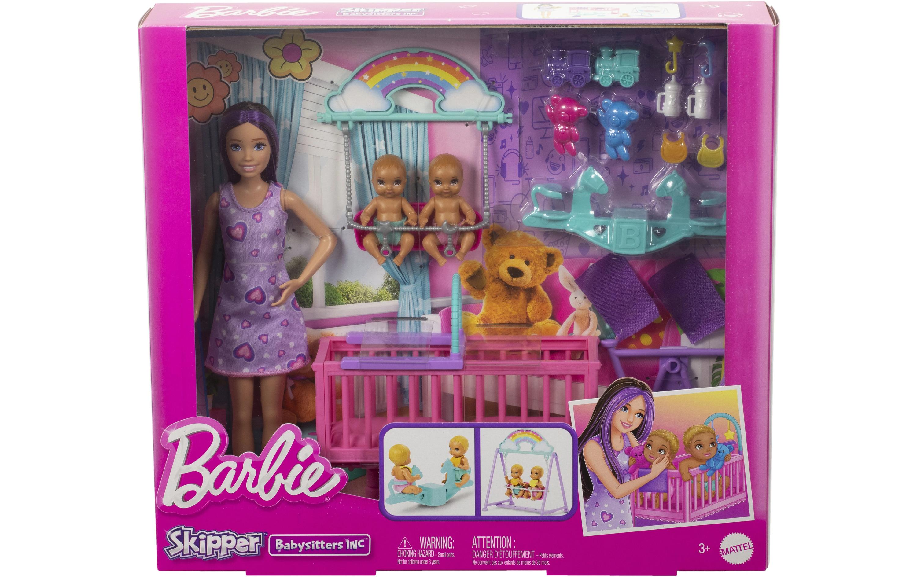 Spielset Babysitter Skipper Twinning NurseryBabysitterpuppe mit Zwillingsspielzeug und Zubehör
