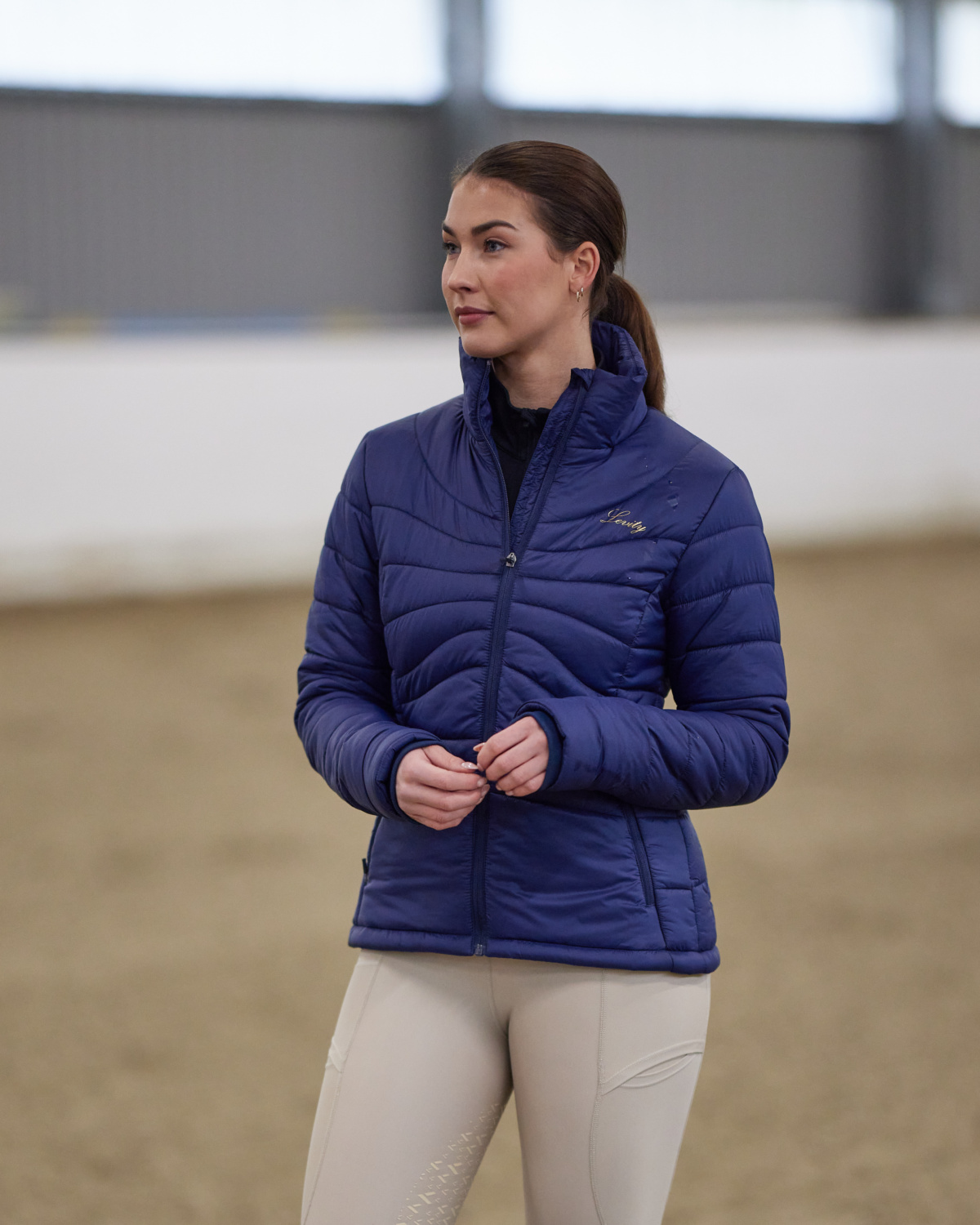 LEVITY Ella Quilted Riding Jacket Pitch Midnight Blue