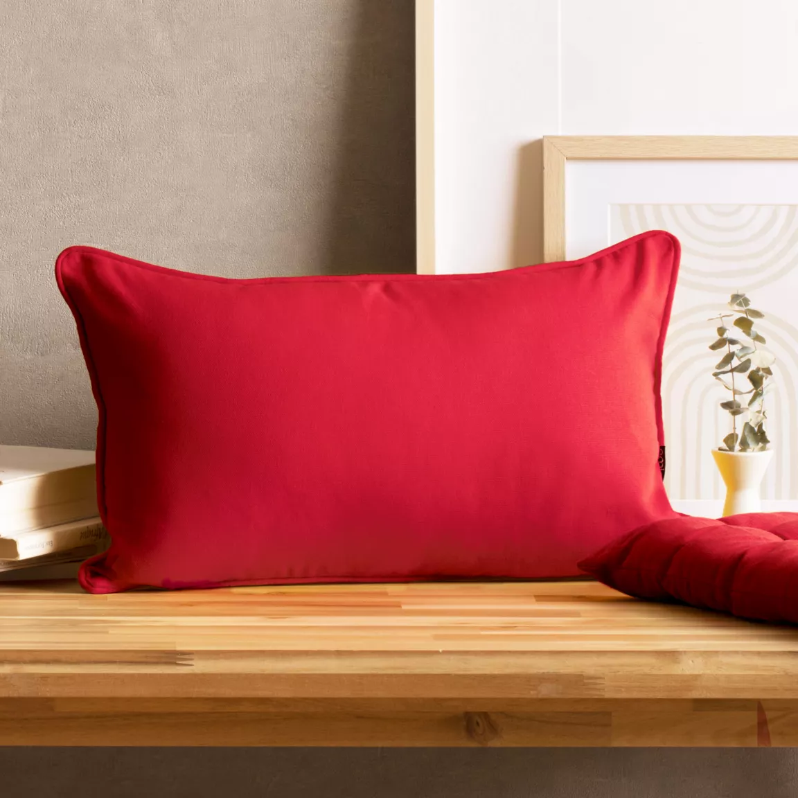 Coussin rectangulaire coton (30 x 50 cm) Pixel Rouge