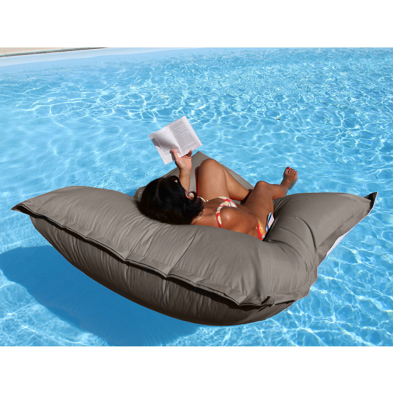 Cotton wood Pouf flottant Patio taupe - 130x170 cm