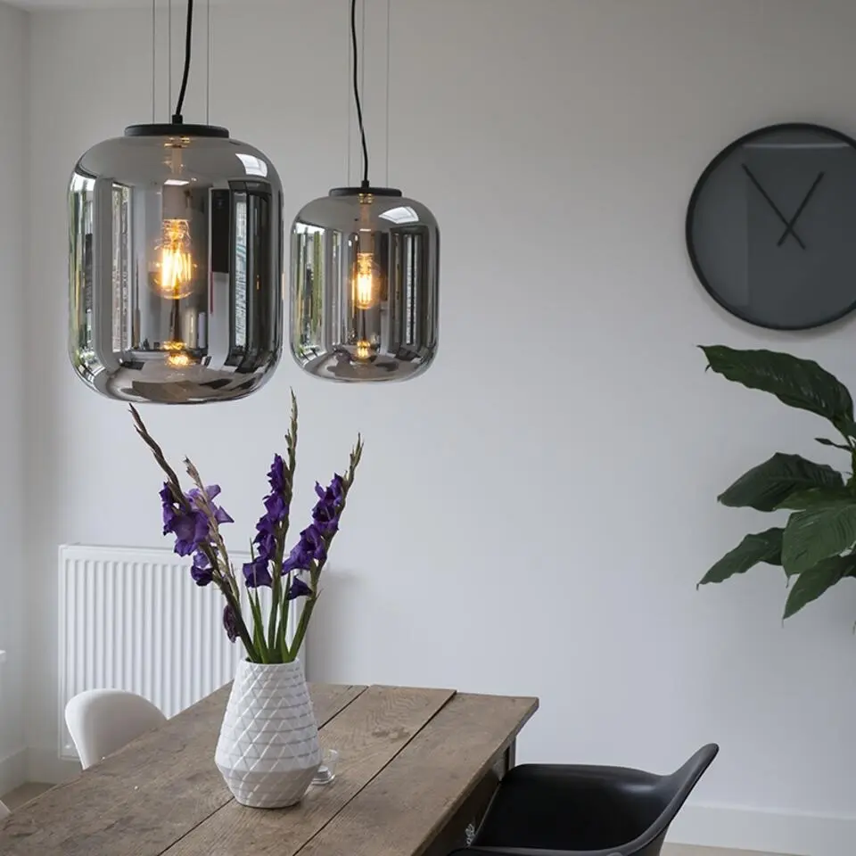 Qazqa hanglampen bliss zwart e27