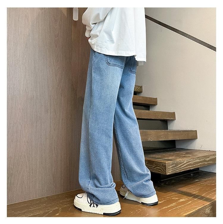 Tiaota - Gewassen losse jeans met trekkoord in de taille