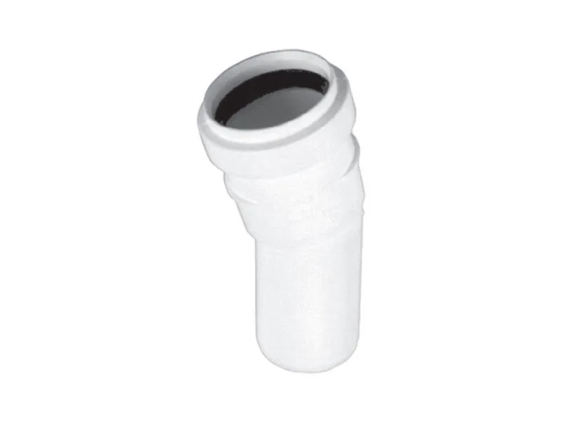 HTP bøjning 15 grader 40 mm med 1 muffe hvid