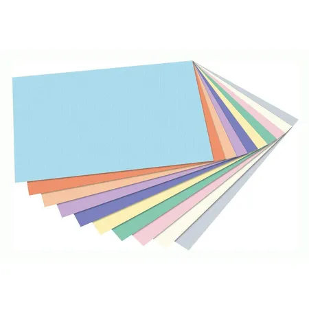 Folia Pastell Block mit je 10 Blatt Tonpapier und Fotokarton, DIN A4, farbig sortiert