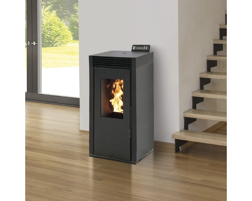 Marina 8 pelletkachel, staal, zwart, 7,4 kW