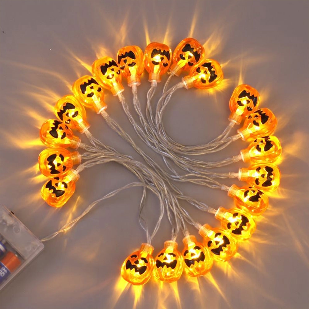 (2.5m) 20 LED's Halloween Party Deko Lichterkette Kürbis Beleuchtung (Batteriebetrieben) - Warmweiss