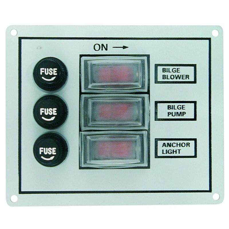 Tableau Electrique Euromarine Aluminium - 3 Interrupteurs