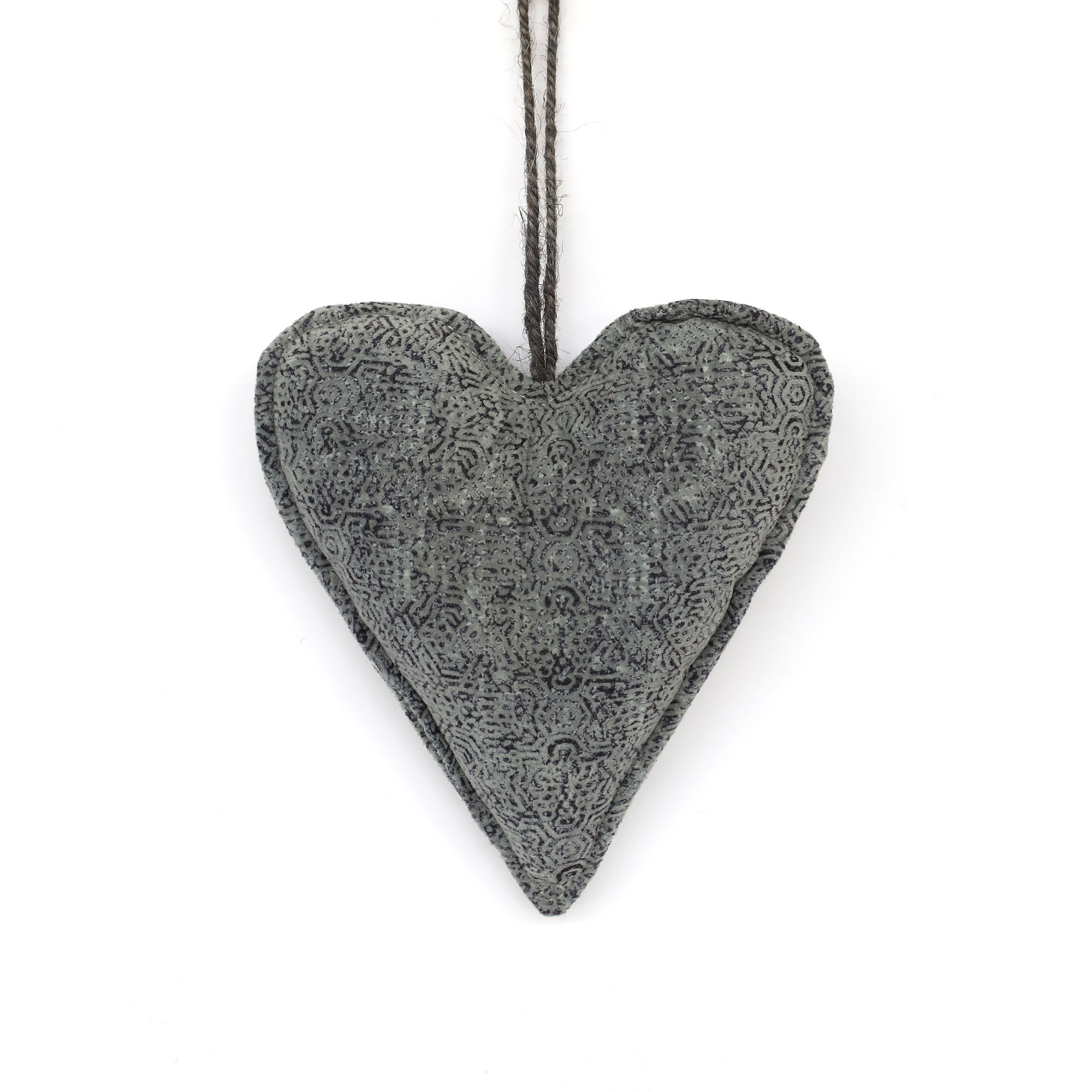 Textil-Anhänger 'Herz' grau, H 19 cm, B 17 cm, L 5 cm von fischer's lagerhaus