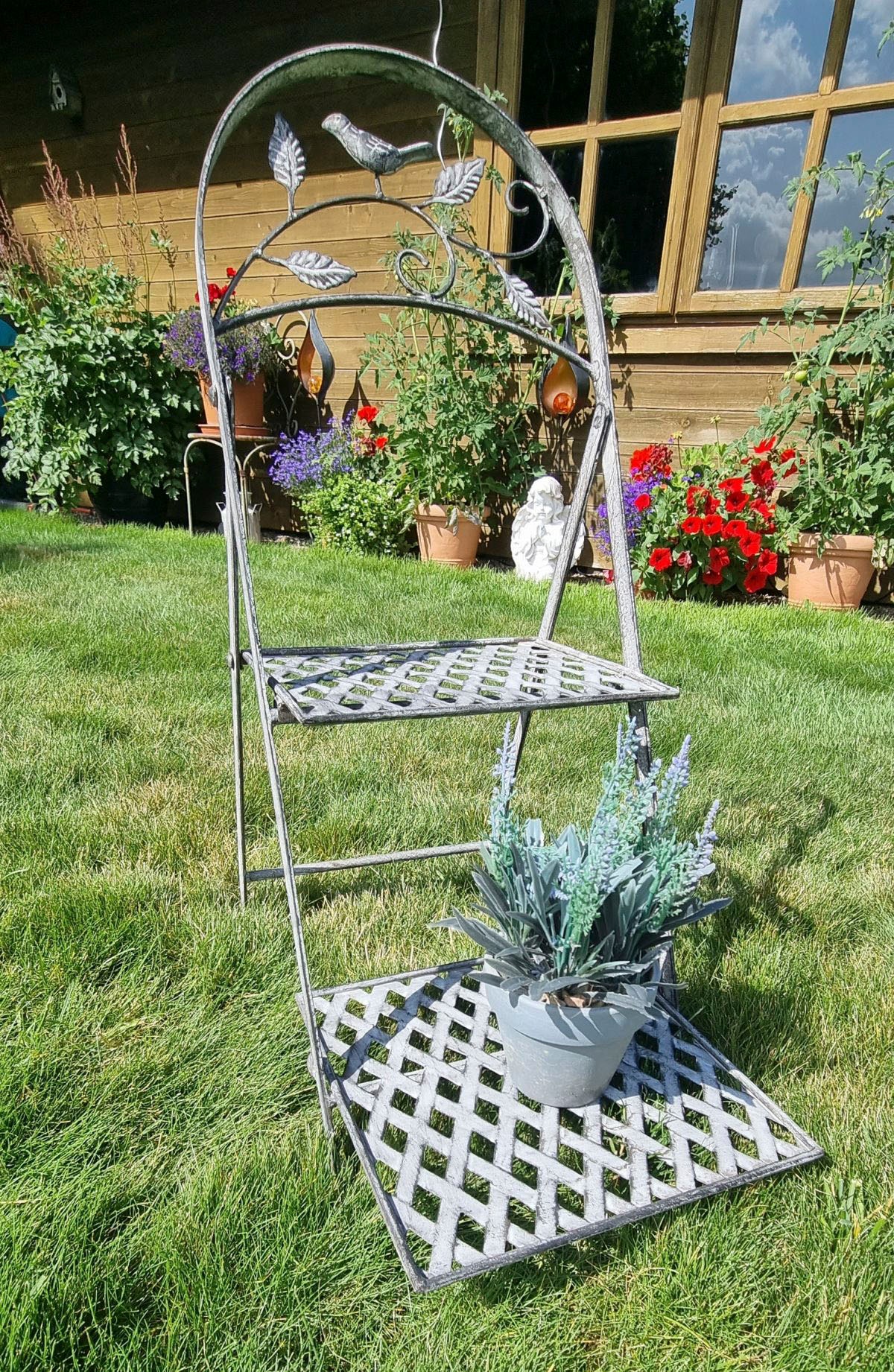 Ambiente Haus Pflanzentreppe »Blumtreppe in grau (H) 53cm«